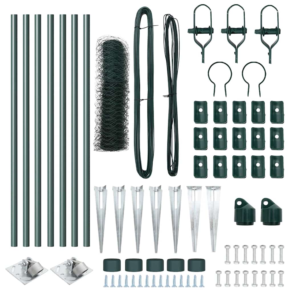 vidaXL Εξάγωνος Φράκτης Πράσινος 0.8x10 μ Χάλκινος