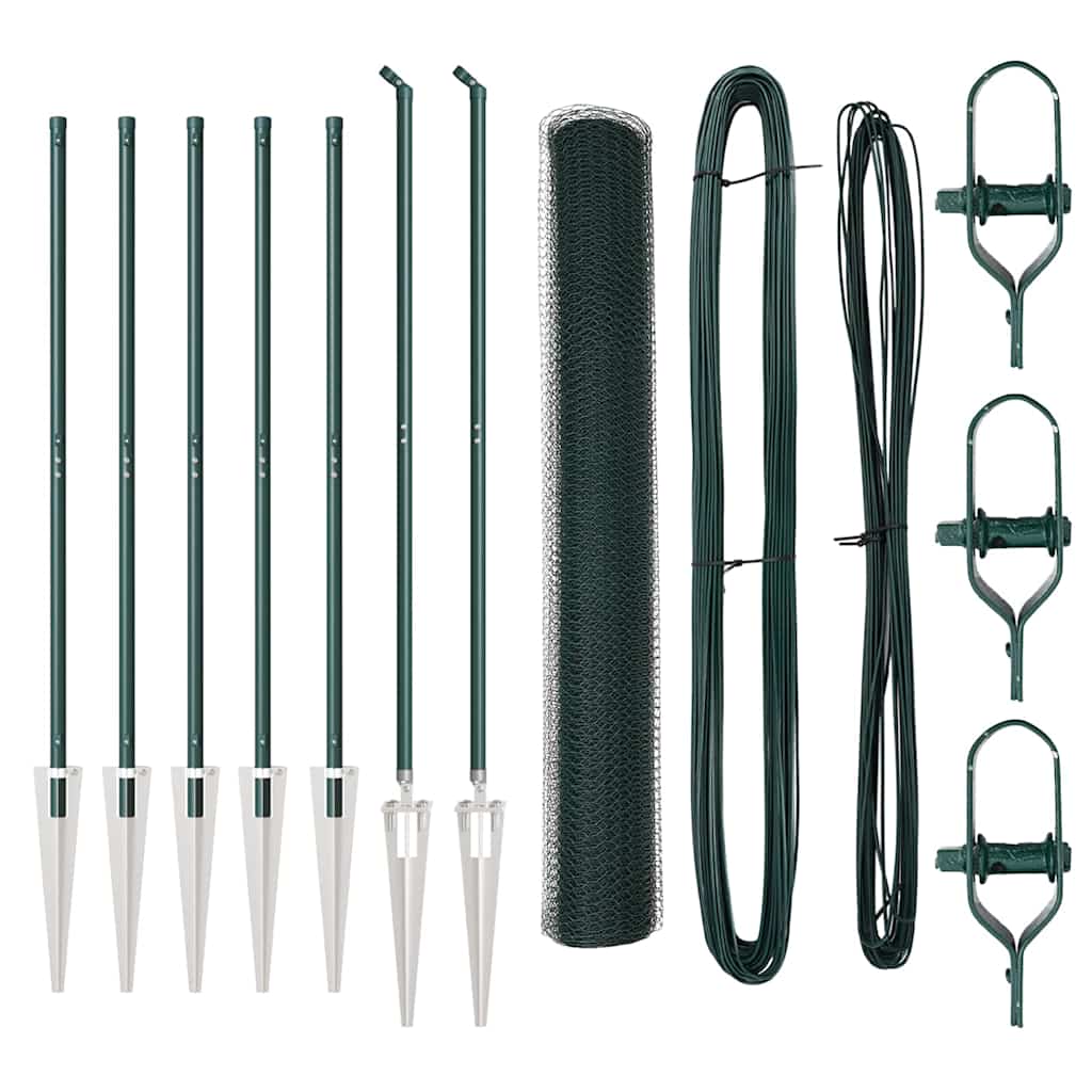 vidaXL Εξάγωνος Φράκτης Πράσινος 1.2x10 μ Χάλυβας