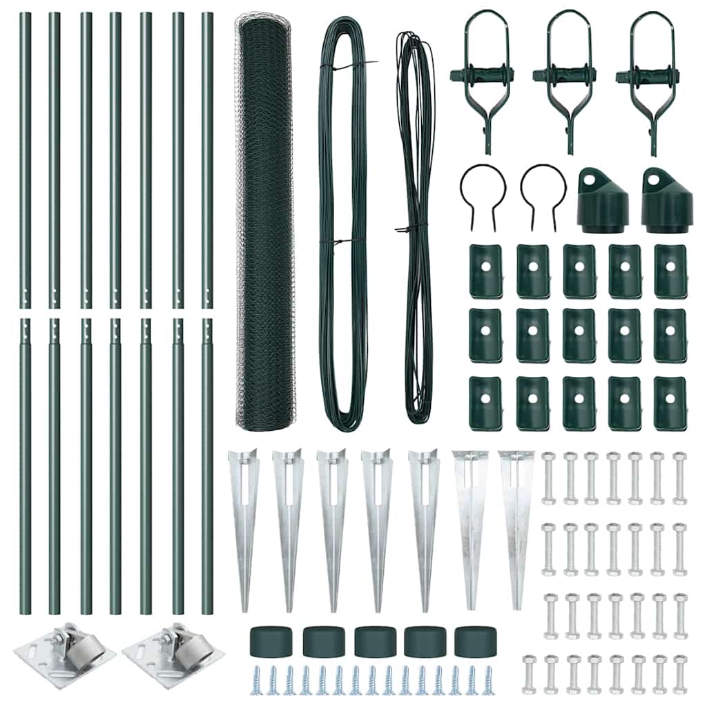 Φράχτης vidaXL Hexagon Πράσινος 1.4x10 μ Ατσάλι