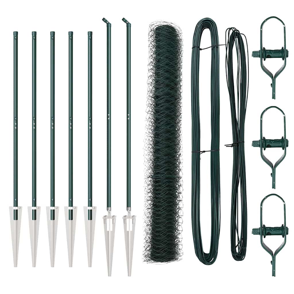 vidaXL Εξάγωνη Περίφραξη Πράσινη 1.4x10 μ Χάλυβα