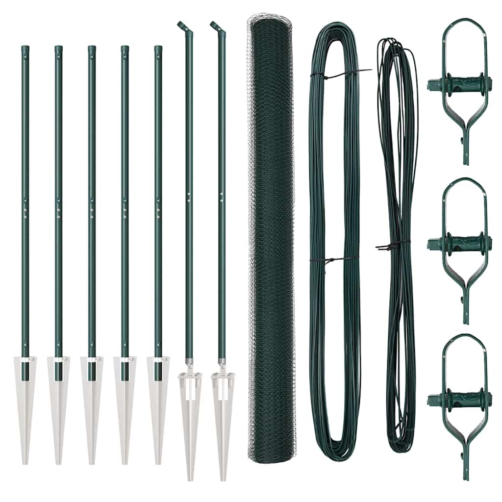 vidaXL Φράχτης Εξαγώνου Πράσινος 1,6x10 μ Ατσάλι