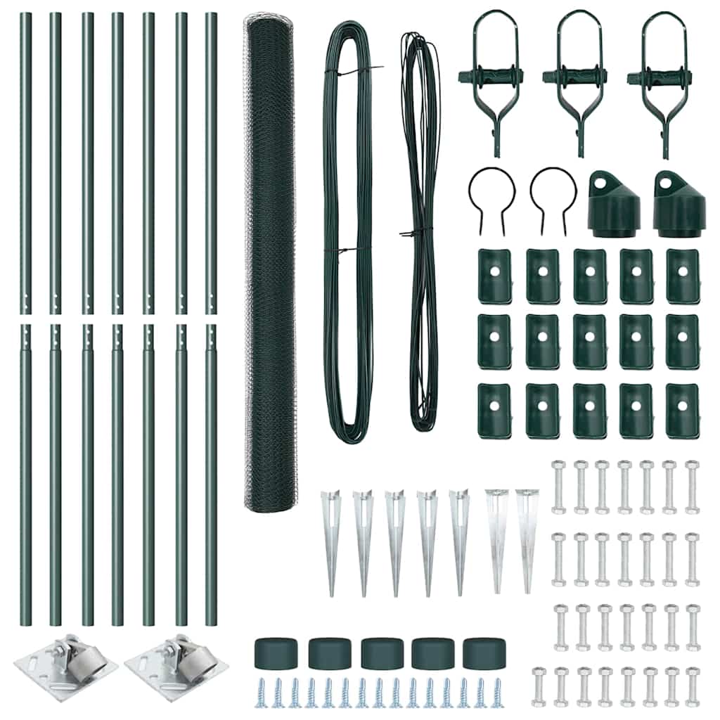 Φράκτης Hexagon vidaXL Πράσινος 1.6x10 μ Χάλυβας