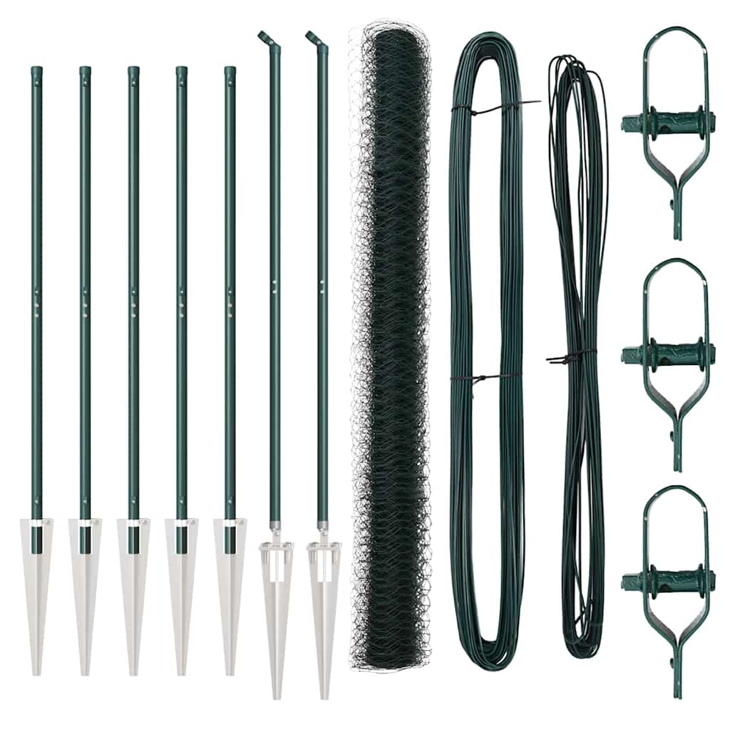 vidaXL Φράκτης Εξαγώνου Πράσινος 1.6x10 μ Χάλυβας