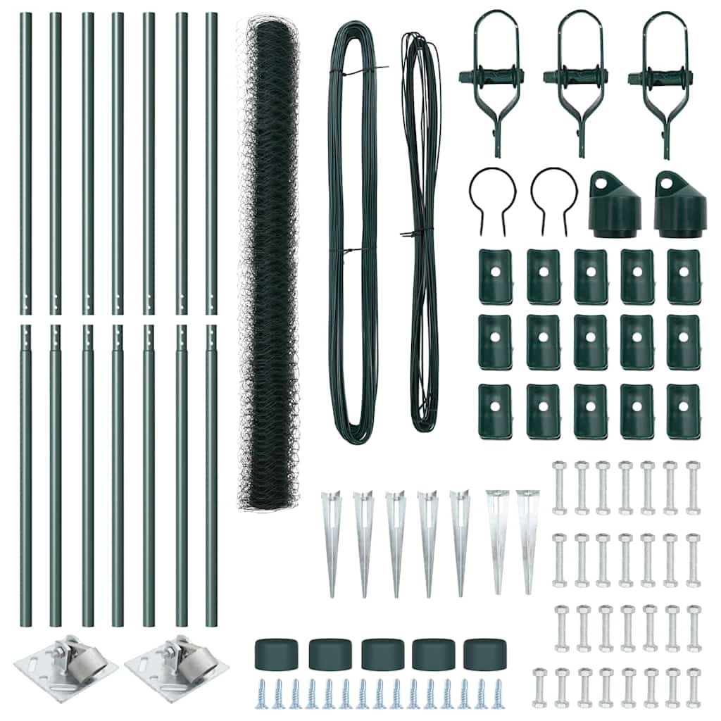Φράχτης Hexagon vidaXL Πράσινος 1.6x10 μ Χάλυβας
