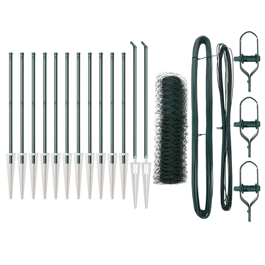 vidaXL Εξάγωνη Περίφραξη Πράσινη 0.8x25 μ Χάλυβα