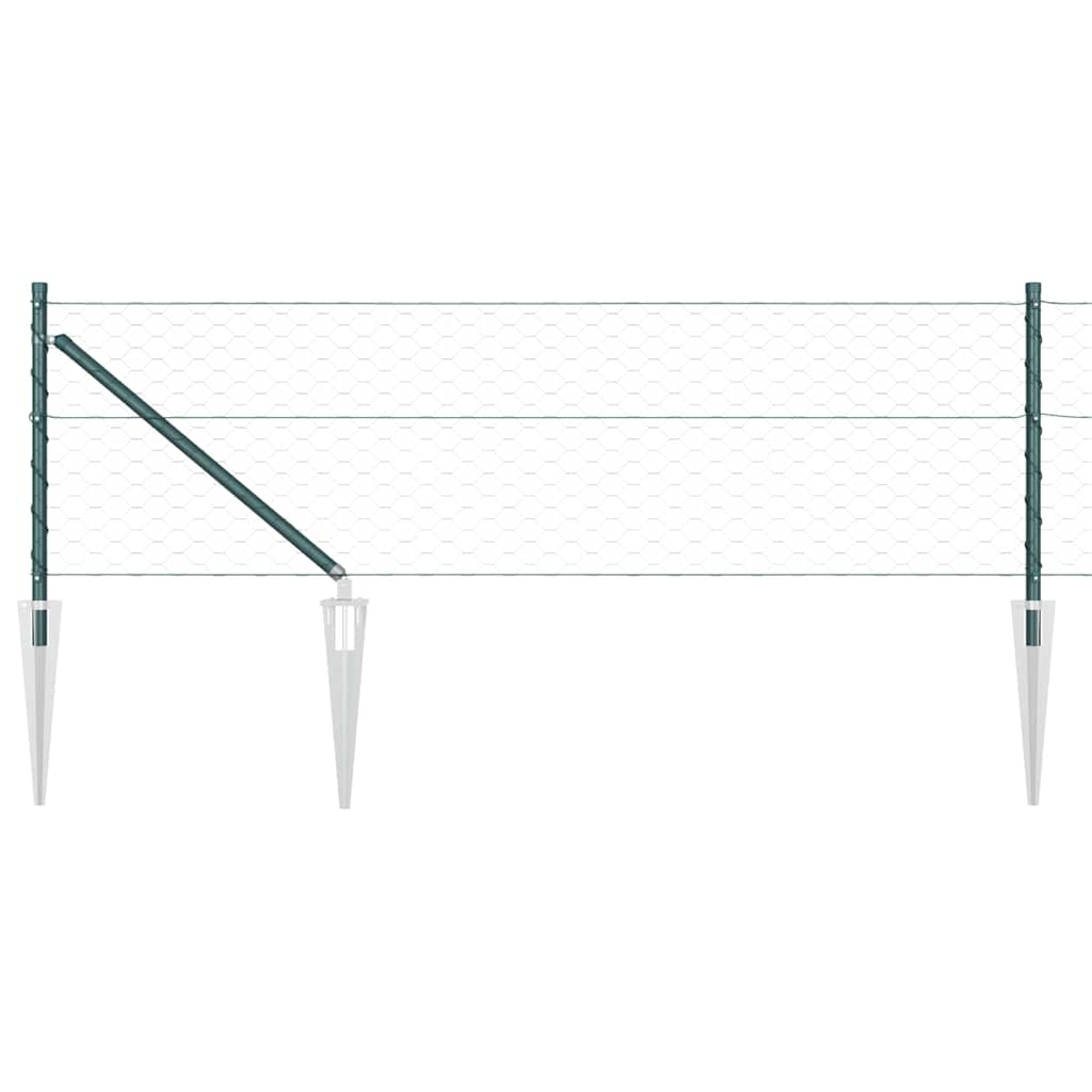 vidaXL Φράχτης Εξάγωνου Πράσινος 0.8x25 μ Χάλυβας