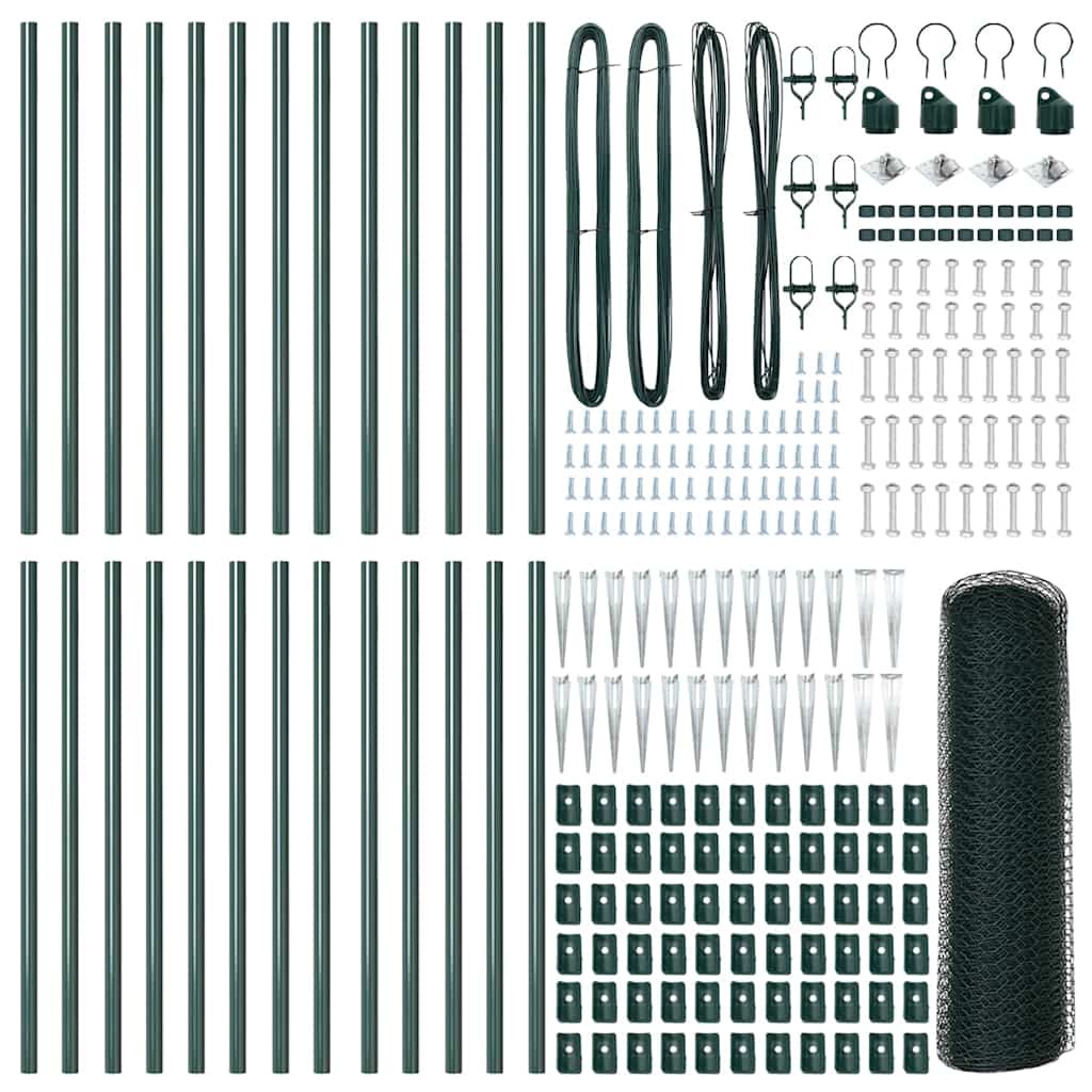 vidaXL Hexagon Fence Πράσινο 0.5x50 m Χάλυβας