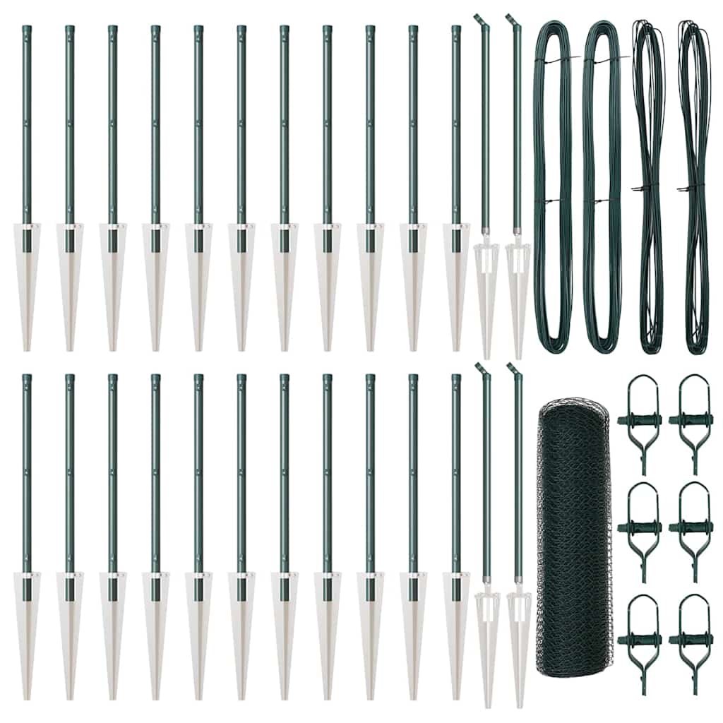 vidaXL Εξάγωνη Περίφραξη Πράσινη 0,6x50 μ. Χάλυβας