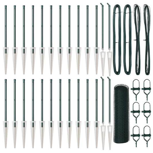 vidaXL Πράσινος Εξάγωνος Φράχτης 0.8x50 μ Χάλυβας