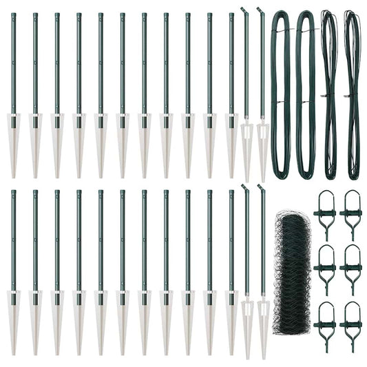 vidaXL Εξάγωνο Φράγμα Πράσινο 1x50 μ Χάλυβας