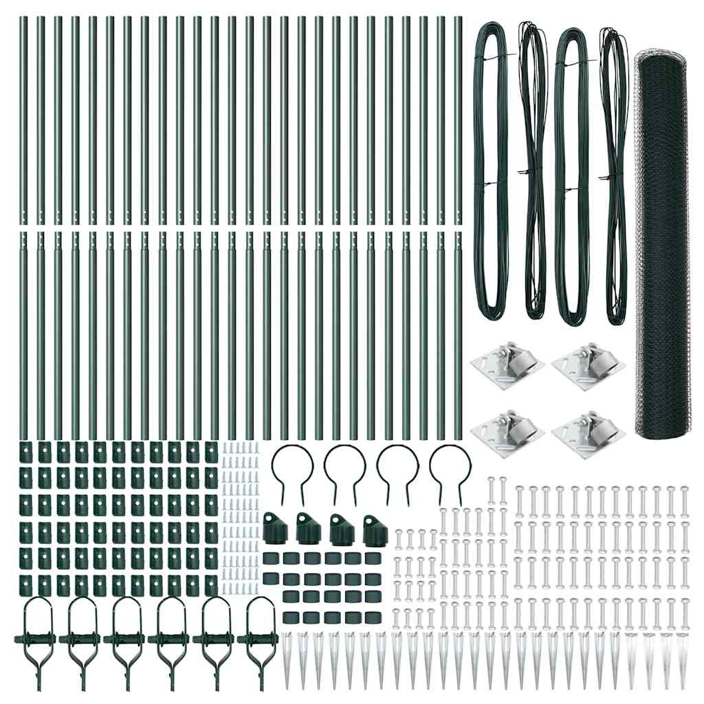 vidaXL Γεωμετρικός Φράχτης Πράσινος 1.2x50 μ Ατσάλι