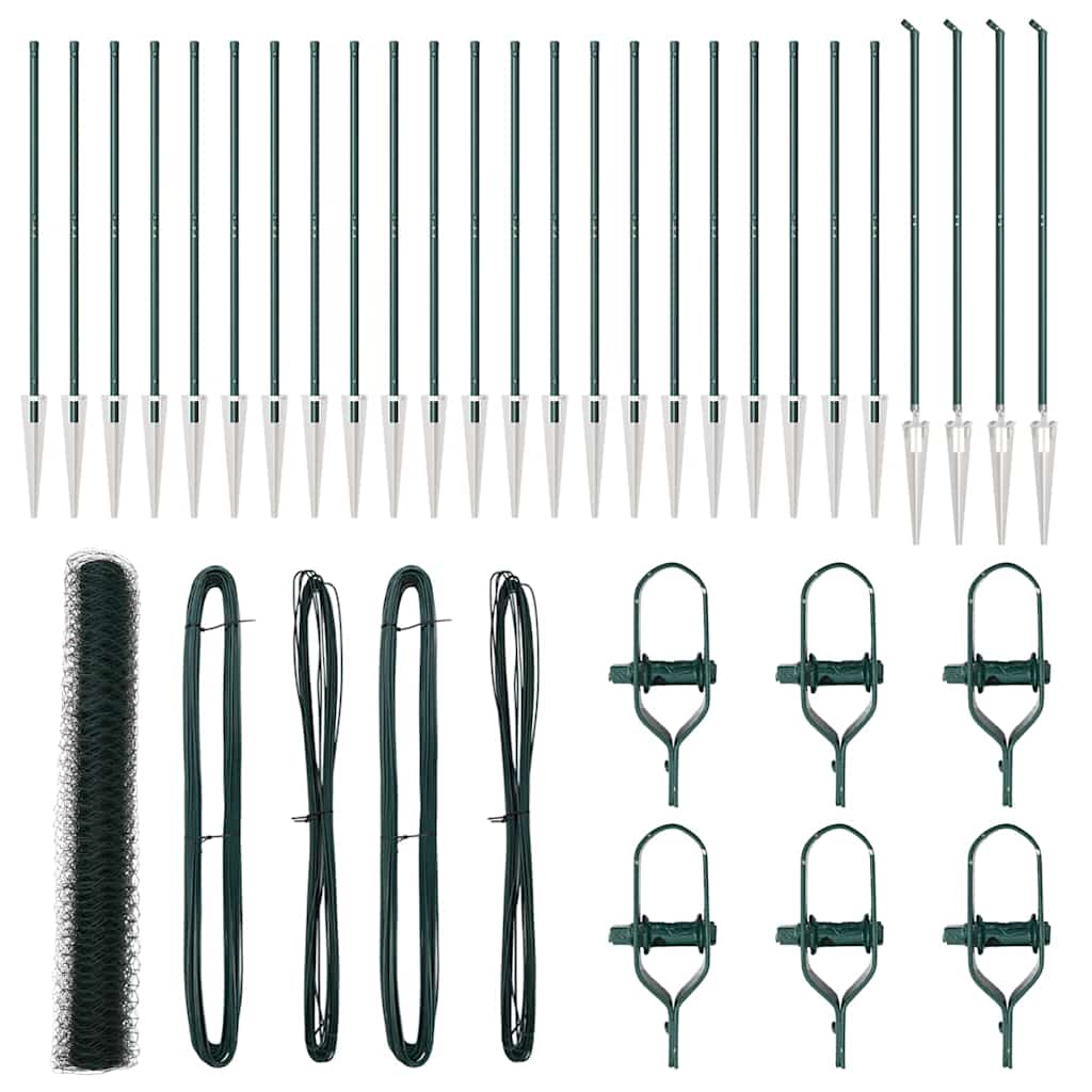 vidaXL Φράχτης Εξάγωνος Πράσινος 1.4x50 μ Χάλυβας