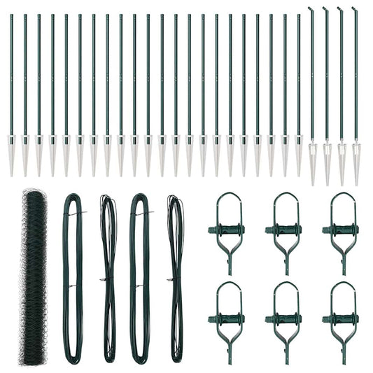 vidaXL Φράχτης Εξάγωνος Πράσινος 1.4x50 μ Χάλυβας