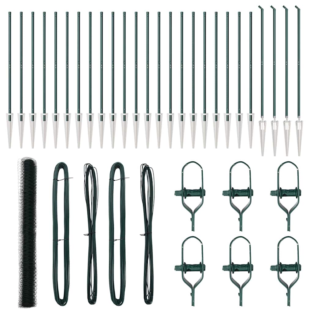 vidaXL Εξάγωνη Περίφραξη Πράσινη 1.5x50 m Χάλυβας