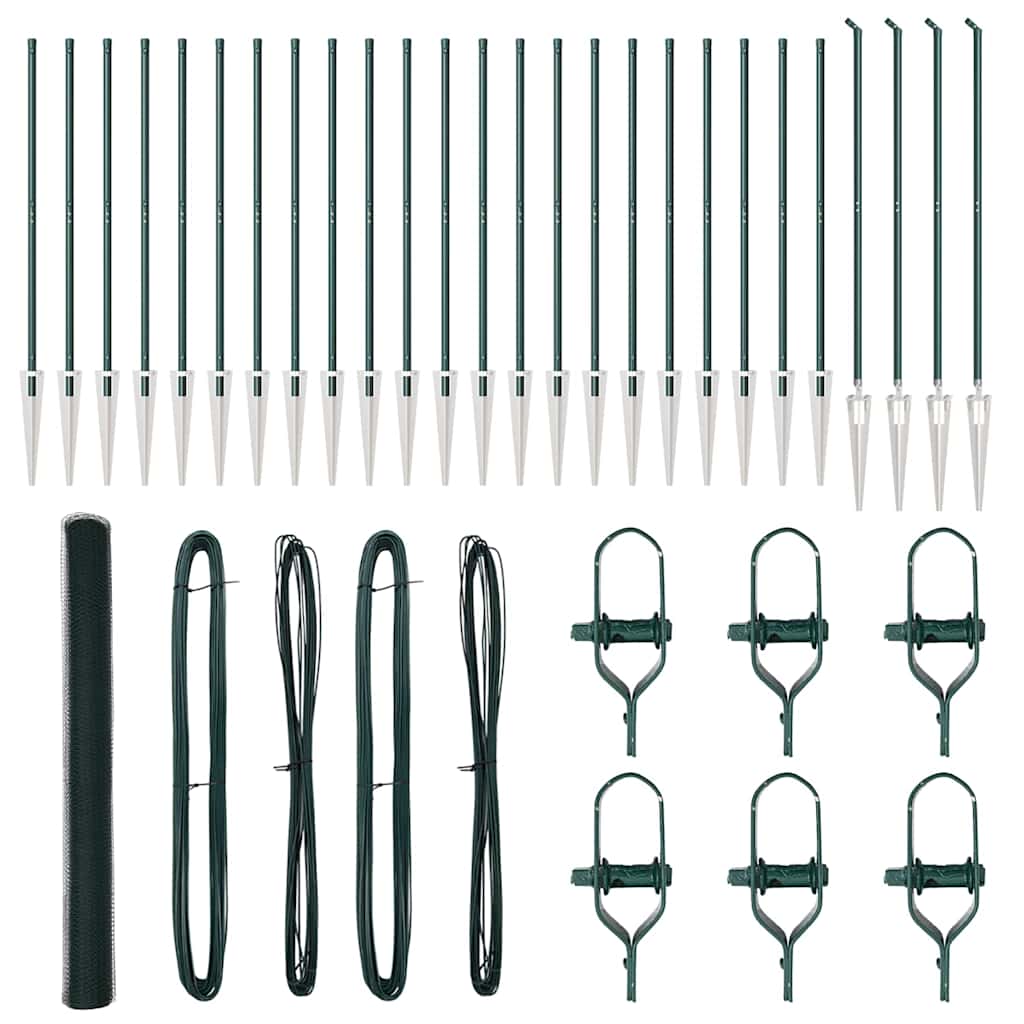 vidaXL Hexagon Φράχτης Πράσινος 1.6x50 μ Χάλυβας