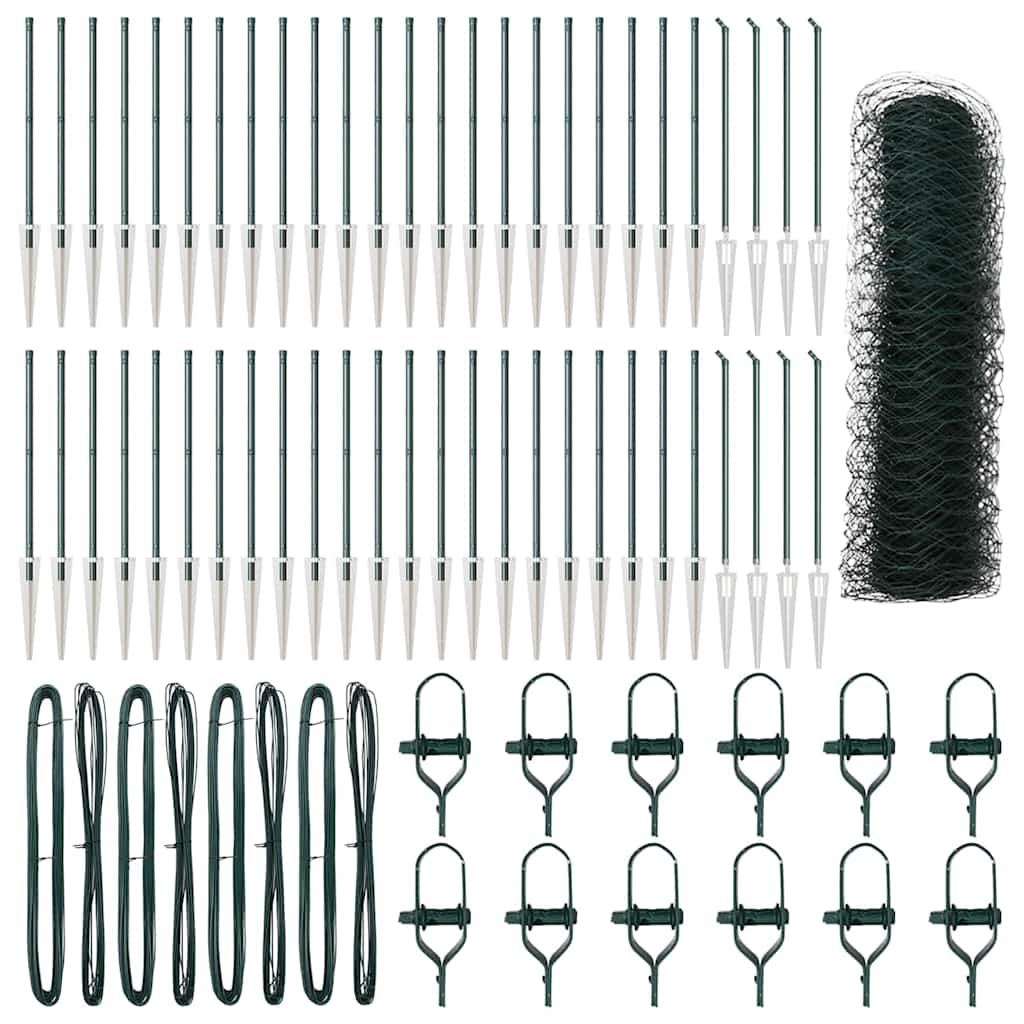 vidaXL Εξαγωνικός Φράχτης Πράσινος 0.5x100 μ Χάλυβας