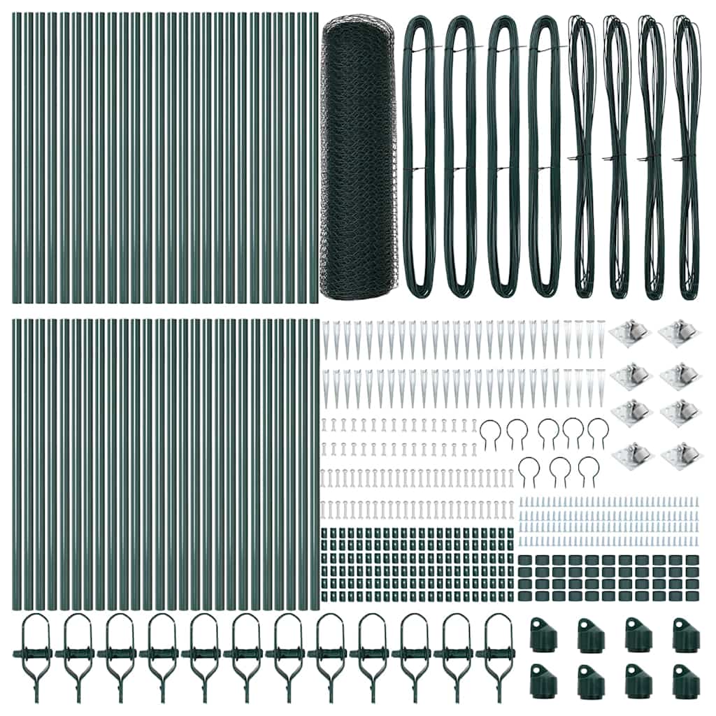 vidaXL Hexagon Fence Πράσινο 0.6x100 m Σίδερος