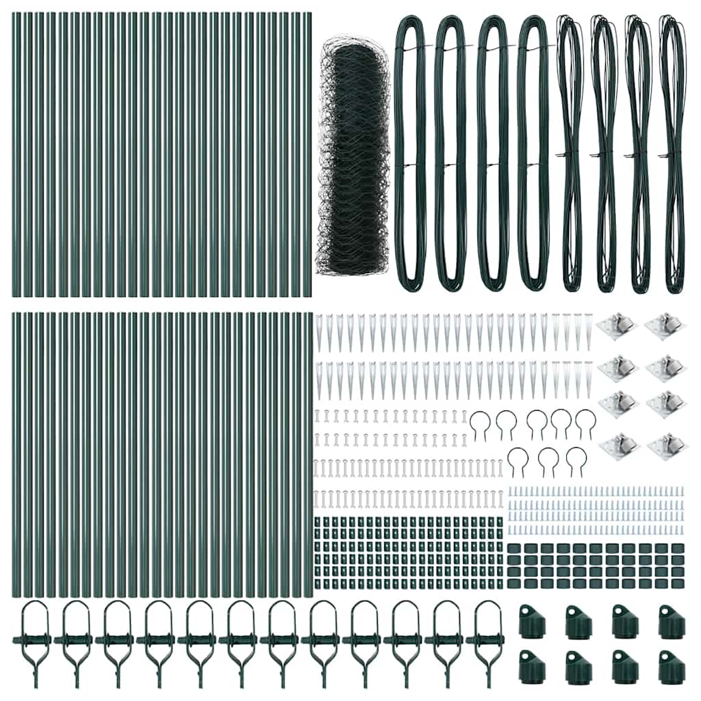 vidaXL Εξαγωνικός Φράκτης Πράσινος 0.6x100 m Χάλυβας