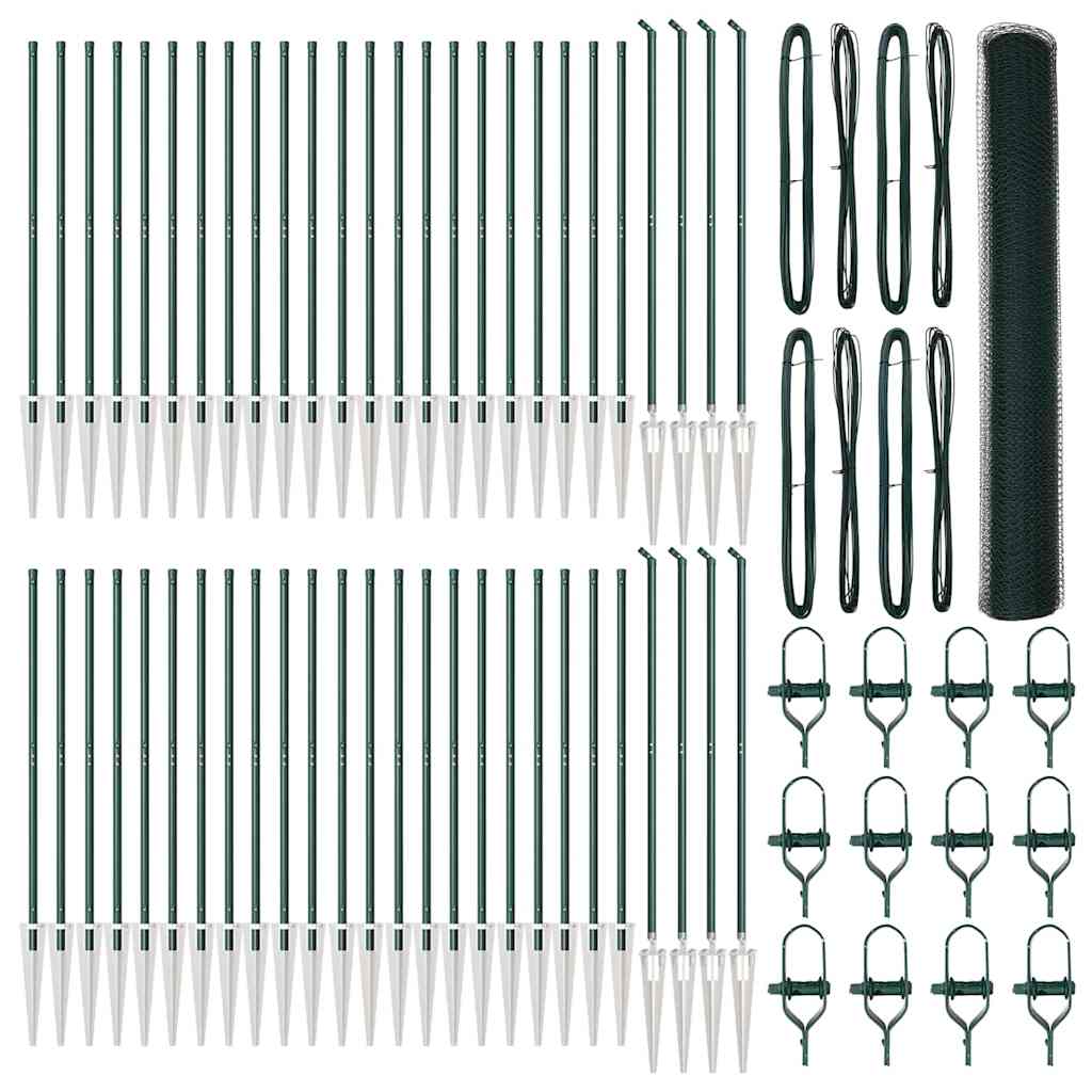 Εξαγωνικός Φράχτης vidaXL Πράσινος 1,2x100 μ Χάλυβας