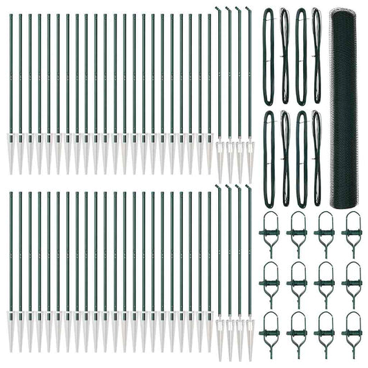 vidaXL Εξαγωνικός Φράχτης Πράσινος 1.4x100 μ Χάλυβας