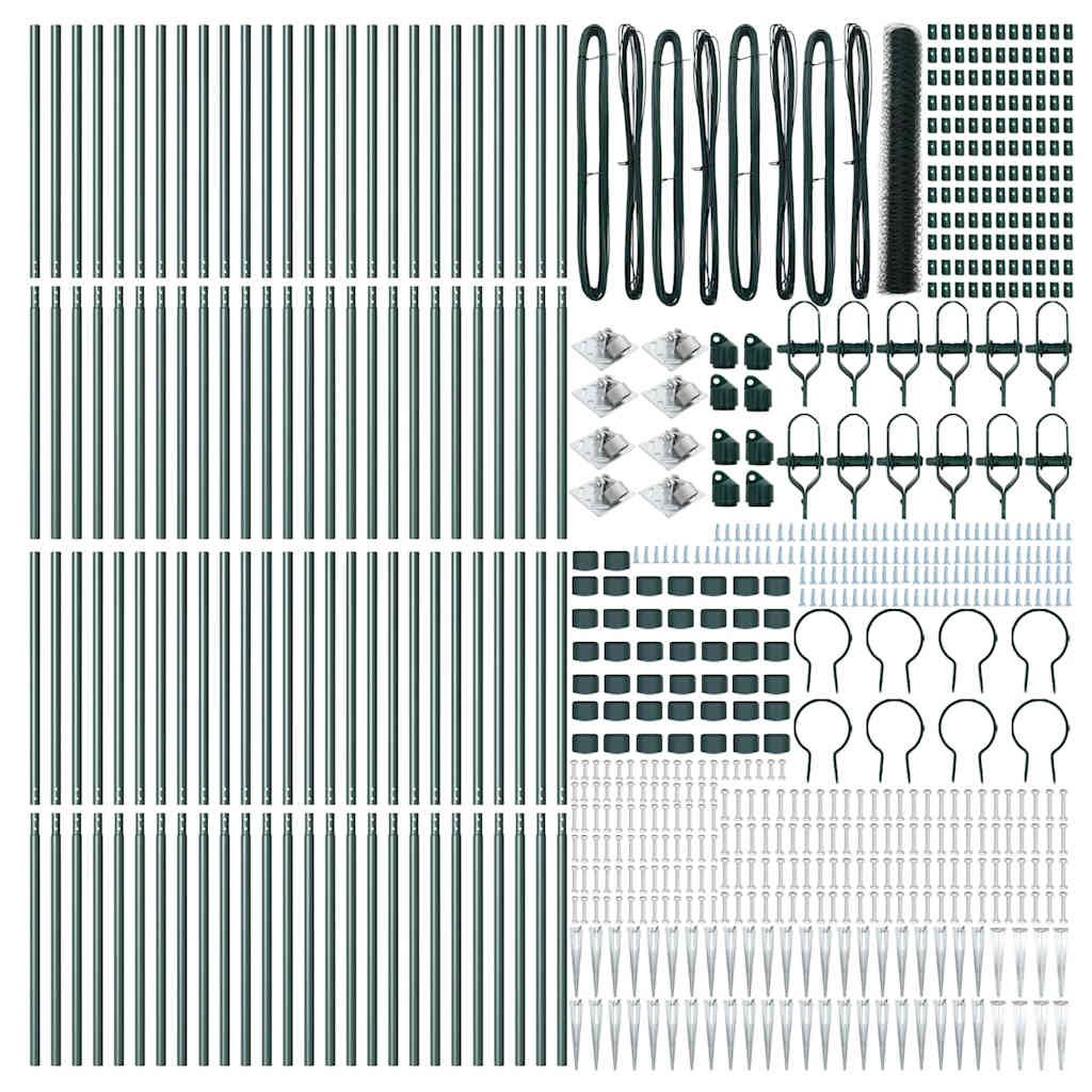 vidaXL Hexagon Fence Πράσινος 1,4x100 m Χάλυβα