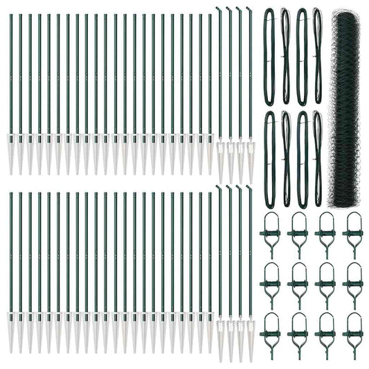 Φράχτης vidaXL Εξάγωνος Πράσινος 1.4x100 μ Ατσάλι