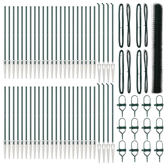 vidaXL Εξάγωνος Φράχτης Πράσινος 1.5x100 μ Ατσάλι