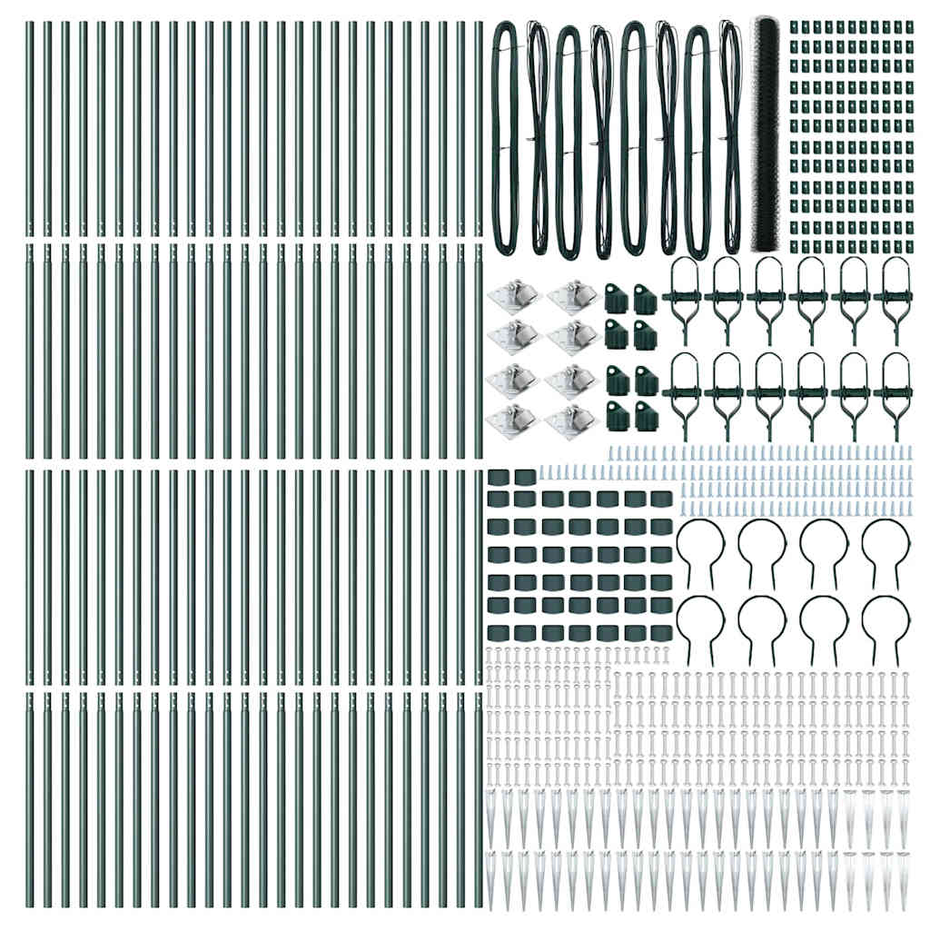 vidaXL Κυλινδρικός Φράχτης Πράσινος 1,5x100 μ Ατσάλι