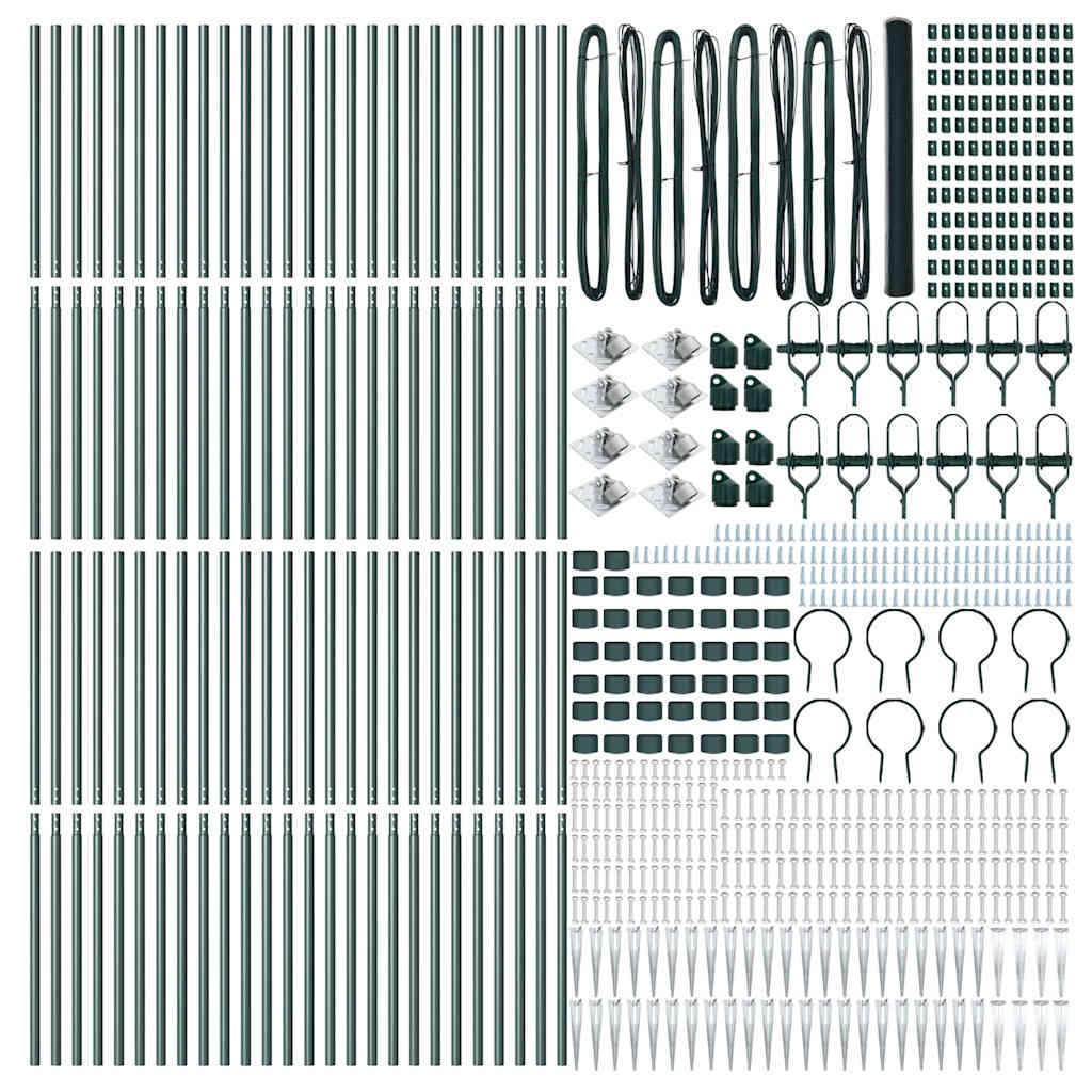 vidaXL Περίφραξη Εξαγωνικού Σχήματος Πράσινη 1.6x100 μ Ατσάλι