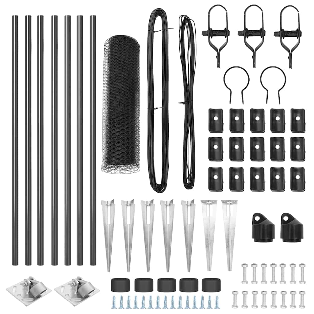 vidaXL Εξαγωνικός Φράχτης Γκρι 0.5x10 μ Χάλυβας