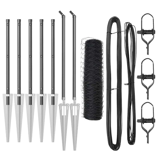 vidaXL Εξαγωνικός Φράχτης Γκρι 0.6x10 μ Ατσάλι