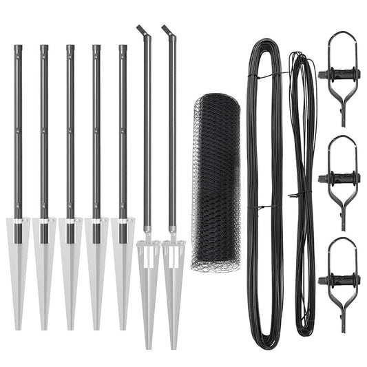 vidaXL Φράχτης Εξαγωνικός Γκρι 0,8x10 μ Ατσάλι