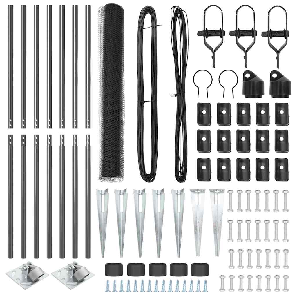 vidaXL Εξαγωνικός Φράχτης Γκρι 1.2x10 μ Χάλυβα