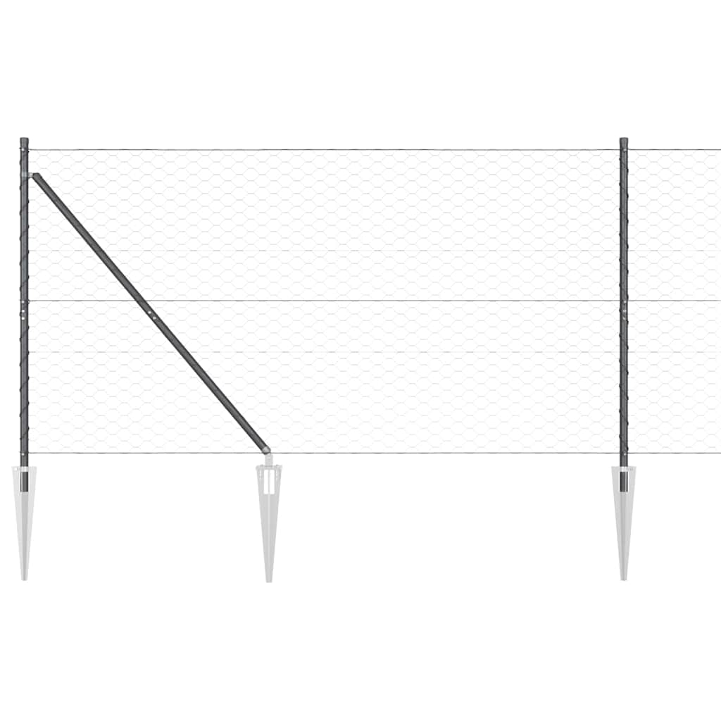 vidaXL Hexagon Fence Γκρι 1.2x10 μ Ατσάλι