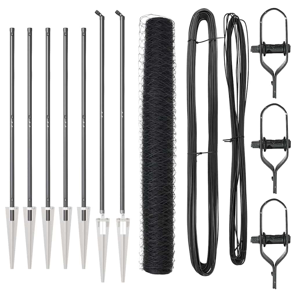 vidaXL Hexagon Fence Γκρι 1.2x10 μ Ατσάλι