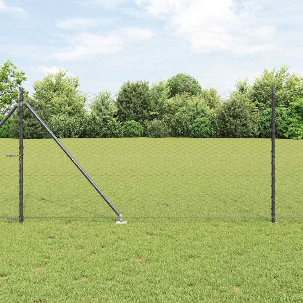 vidaXL Hexagon Fence Γκρι 1.4x10 μ Ατσάλι