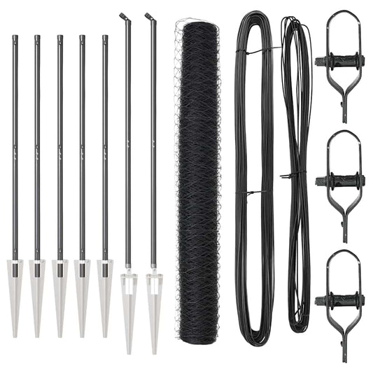 vidaXL Hexagon Fence Γκρι 1.4x10 μ Ατσάλι