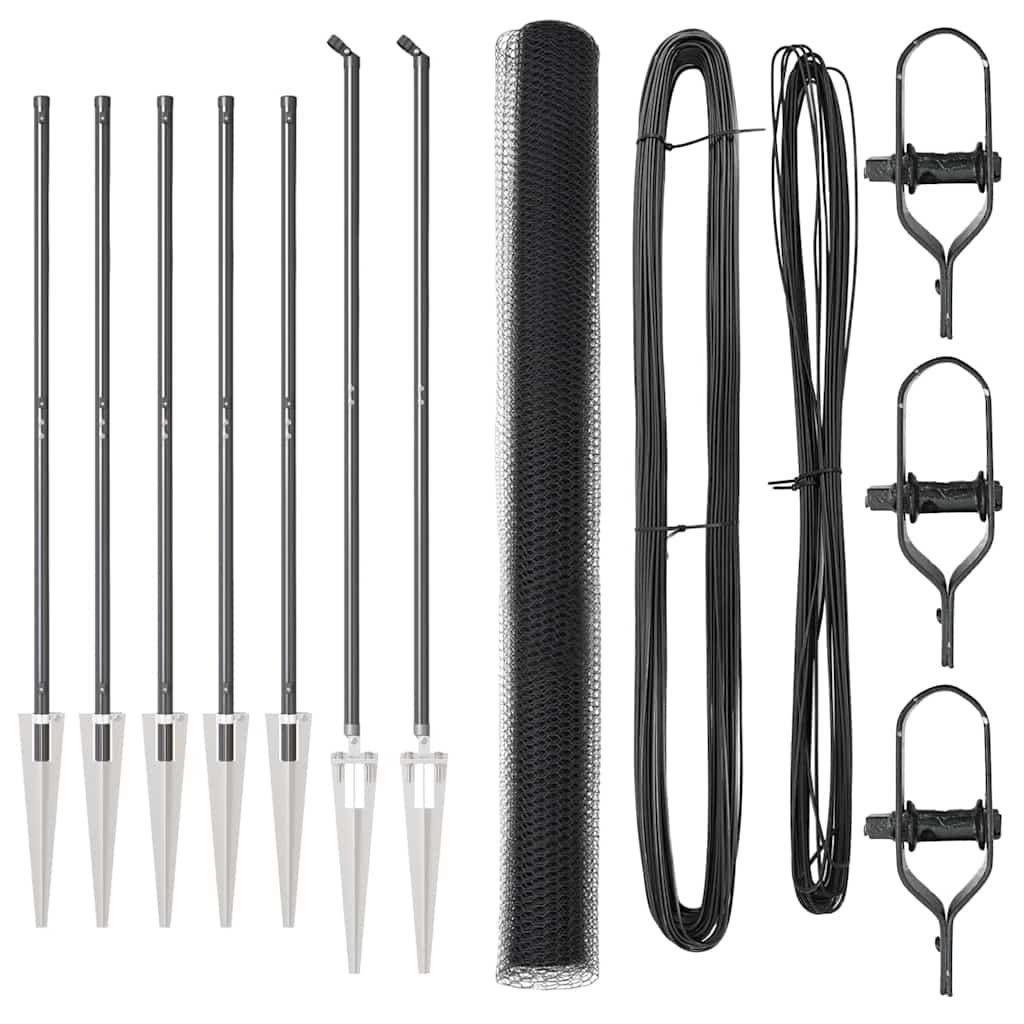 vidaXL Περίφραξη Εξαγωνική Γκρι 1,5x10 μ. Χάλυβας