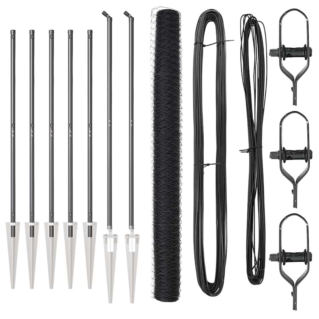 vidaXL Εξάγωνη Παράγκα Γκρι 1.5x10 μ Χάλυβας