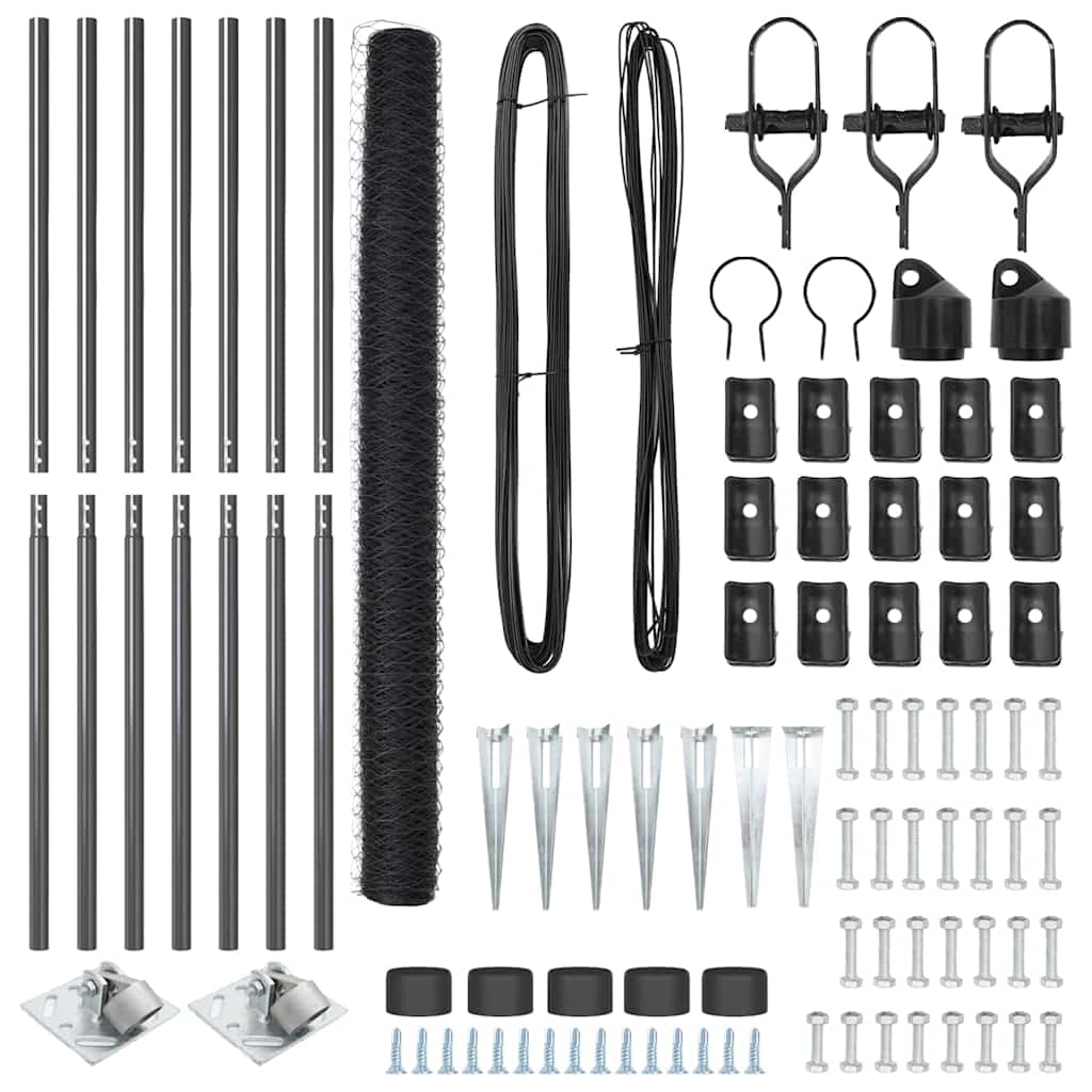 vidaXL Φράχτης Έξαφτεν Γκρι 1.5x10 m Ατσαλιού