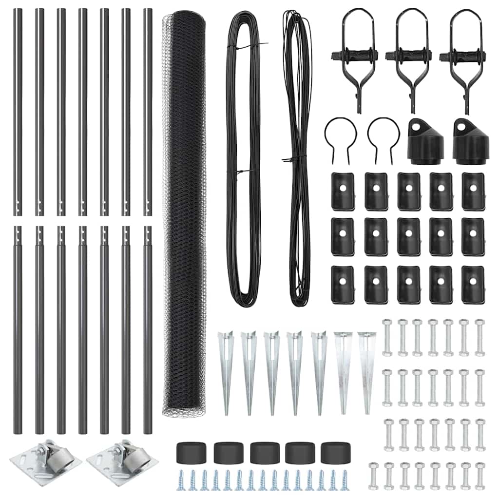 Εξαγωνική Περίφραξη vidaXL Γκρι 1.6x10 μ Ατσάλι