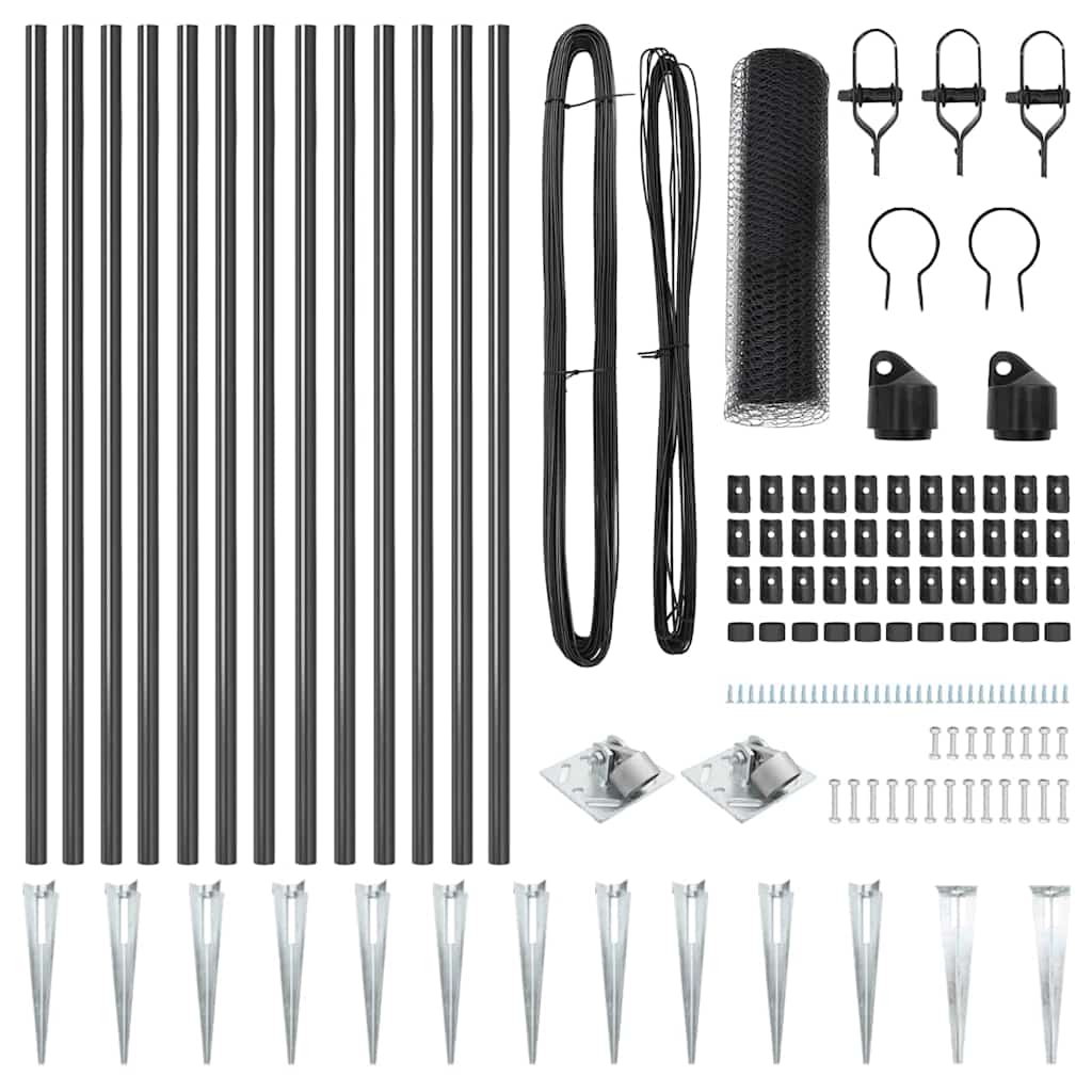 vidaXL Γκρι Εξάγωνος Φράχτης 0.6x25 μ Χάλυβας