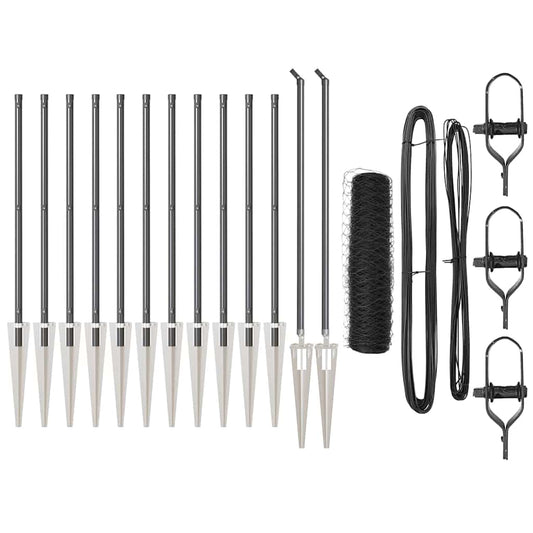 vidaXL Εξαγωνικό Φράγμα Γκρι 0.6x25 μ Χάλυβας