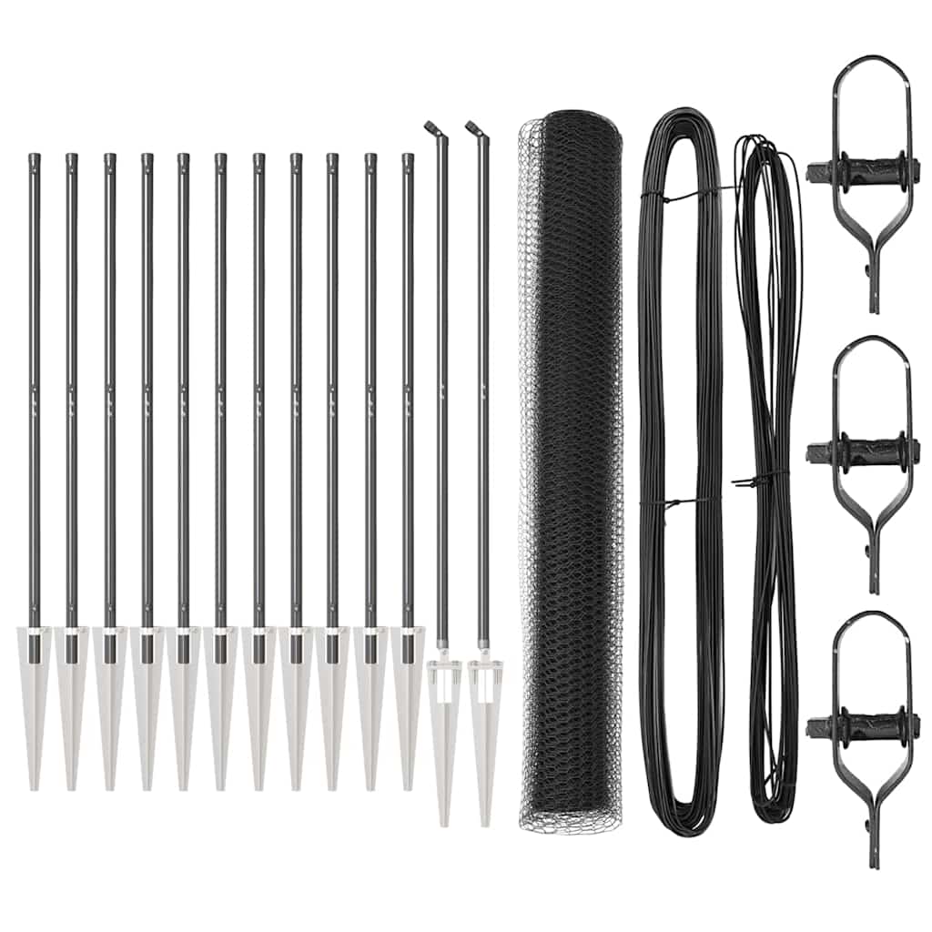 vidaXL Σετ Περίφραξης Σετ 2 Γκρι Ατσάλι, PVC 25 x 1.2 μ Ανθεκτικό