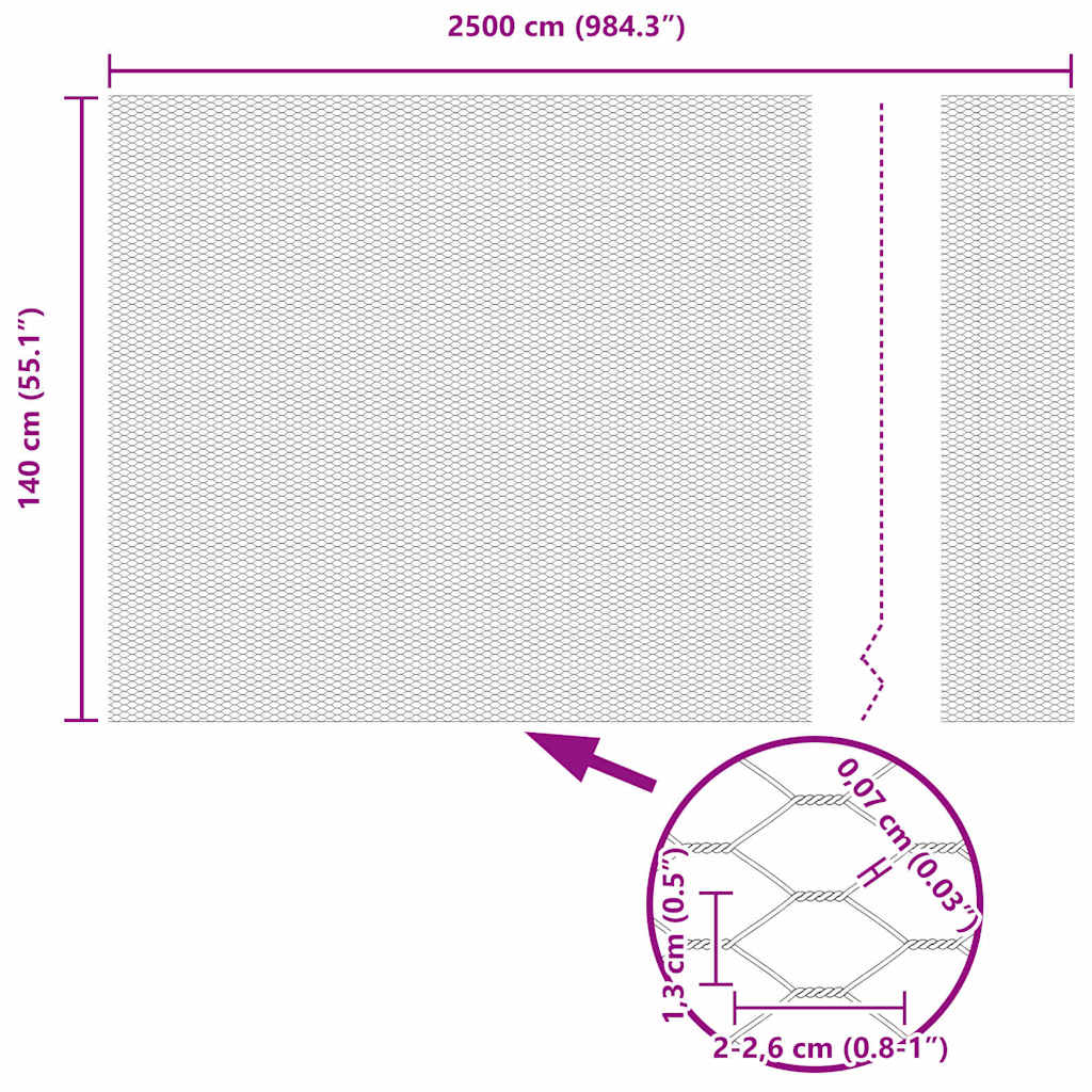 vidaXL Εξάγωνος Φράχτης Γκρι 1.4x25 μ Ατσάλι