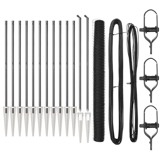 vidaXL Σετ Φράχτη Σετ των 2 Γκρι Ατσάλι 25 x 1.5 μ Πτυσσόμενο