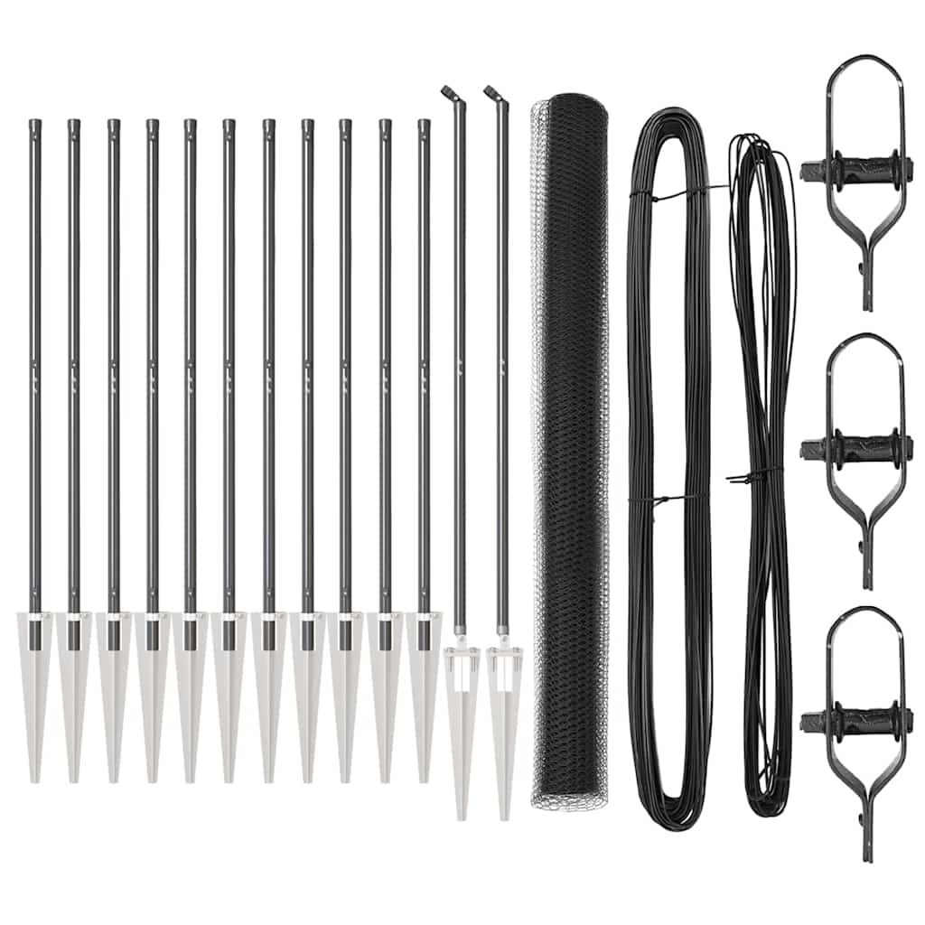 vidaXL Εξάγωνος Φράχτης Γκρι 1.6x25 μ Ατσάλι