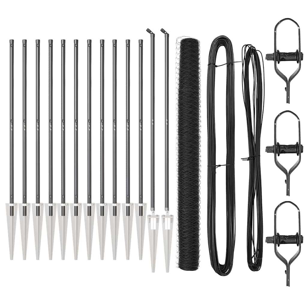 Γκρι Περίφραξη vidaXL Hexagon 1.6x25 μ Σίδερο