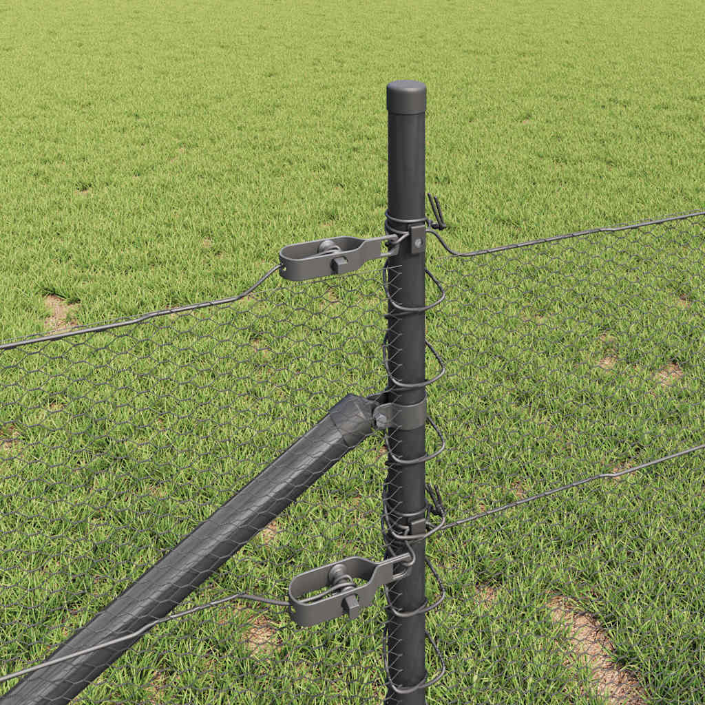 vidaXL Φράχτης Εξαγώνου Γκρι 0.4x50 μ Χάλυβας