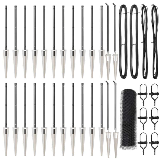 Φράχτης vidaXL Εξάγωνο Γκρι 0.4x50 μ Μέταλλο